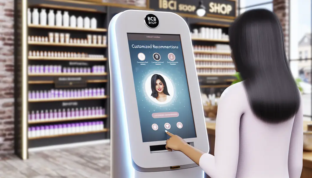 Hệ thống chăm sóc khách hàng tự động hiện đại tại một salon.