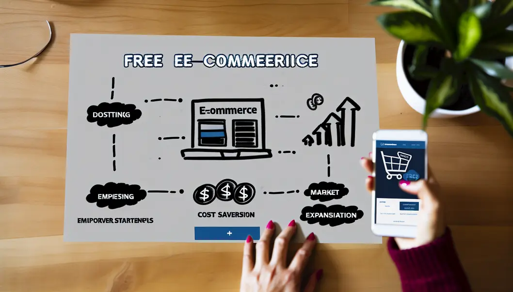 Collage of free website building tools and business growth symbols.